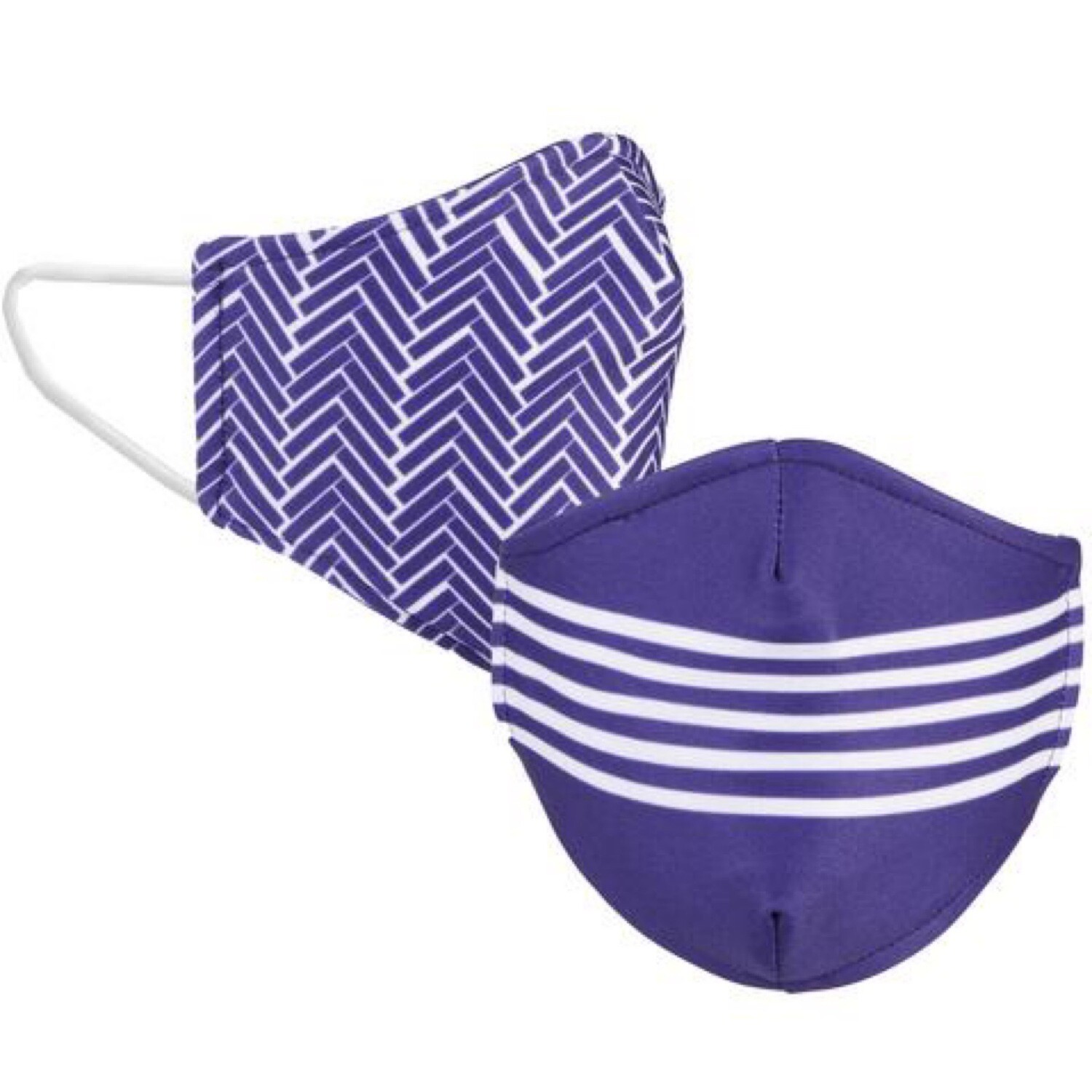 Purple and White Reversible Mask