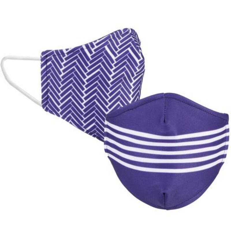 Purple and White Reversible Mask
