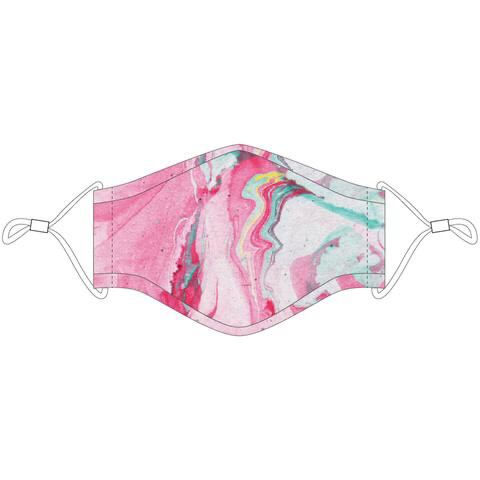 Kids. Pink Marble Mask with Lanyard
