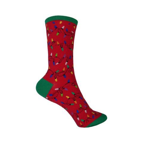 Christmas Lights Knit Crew Socks