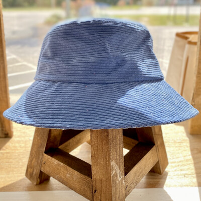 BLUE CORDUROY BUCKET HAT
