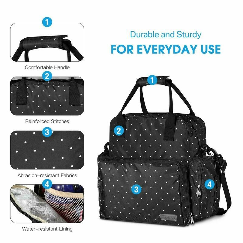 Large Diaper Bag Multi-Function Baby Travel Backpack Nappy Tote Maternity Diaper Shoulder Bag, Black