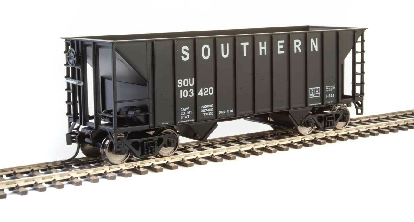 34' 100-Ton 2-Bay Hopper - Ready to Run -- Southern Railway #103420 (Black)