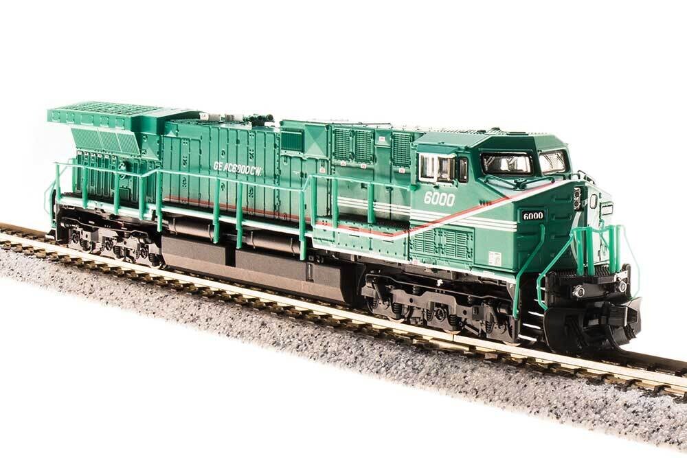GE AC6000 with Sound and DCC - Paragon3 -- General Electric #6000 (Demonstrator Scheme; green, red, white)