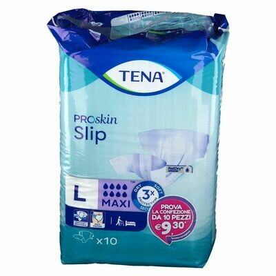 PANNOLONE TENA SLIP MAXI CON ADESIVI cf 10pz MISURA LARGE