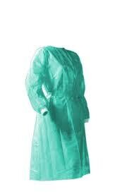 CAMICE MON. VISITATORE IN TNT MIS. UNICA VERDE CON POLSINI CONF. 10PZ.