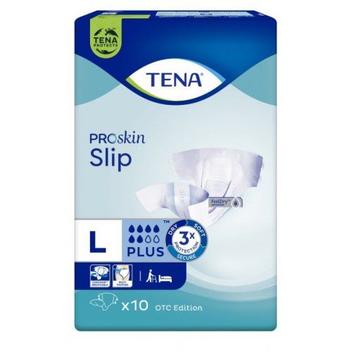PANNOLONE TENA SLIP PLUS CON ADESIVI cf 10pz MISURA LARGE