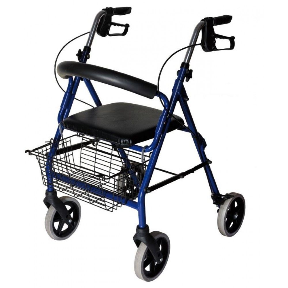 DEAMBULATORE ROLLATOR CON SCHIENALE IN ALLUMINIO