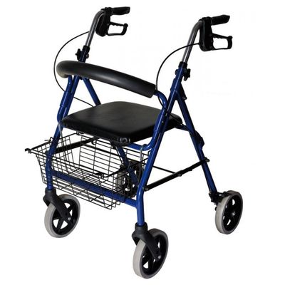 DEAMBULATORE ROLLATOR CON SCHIENALE IN ALLUMINIO