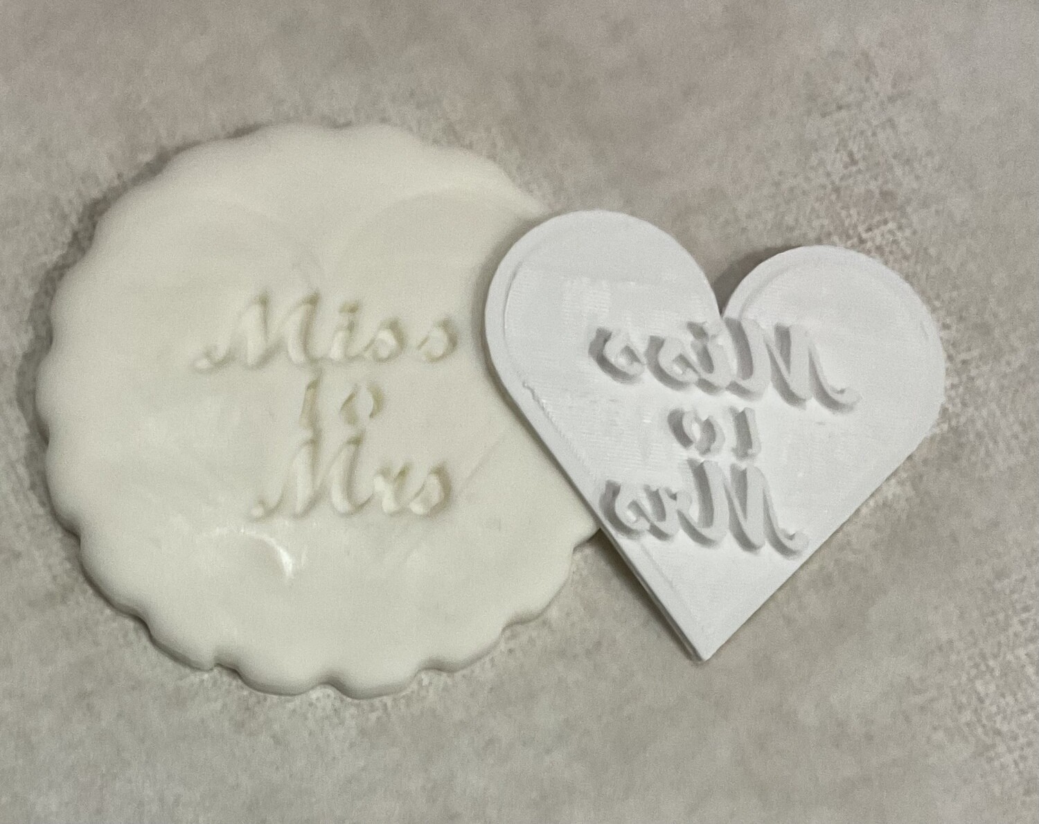 Miss to Mrs ~love heart stamp