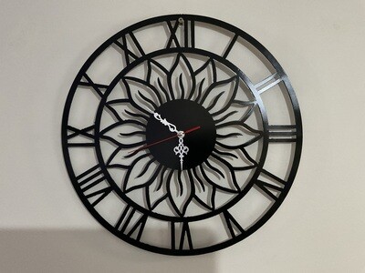 Sunflower clock cnc plasma cut