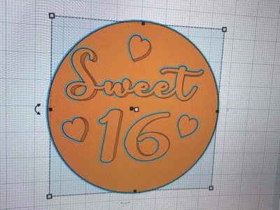Sweet 16 hearts stamp