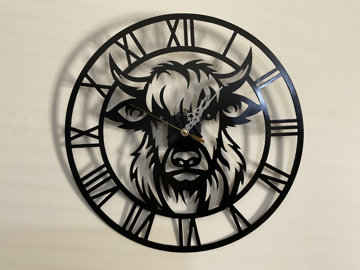 Highland Cow Clock cnc