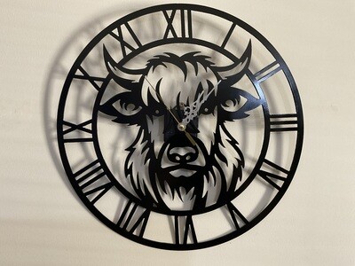 Highland Cow Clock cnc