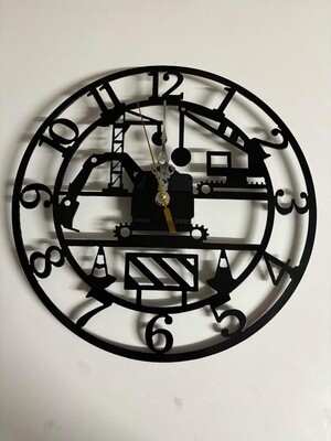 Small Construction Clock CNC plasma cut 30cm