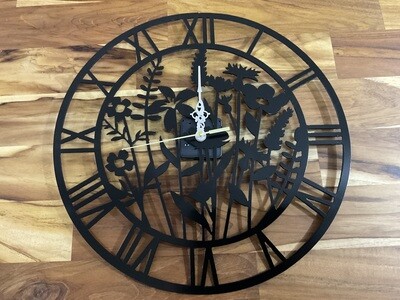 Wild Flower Clock 38cm CNC plasma cut