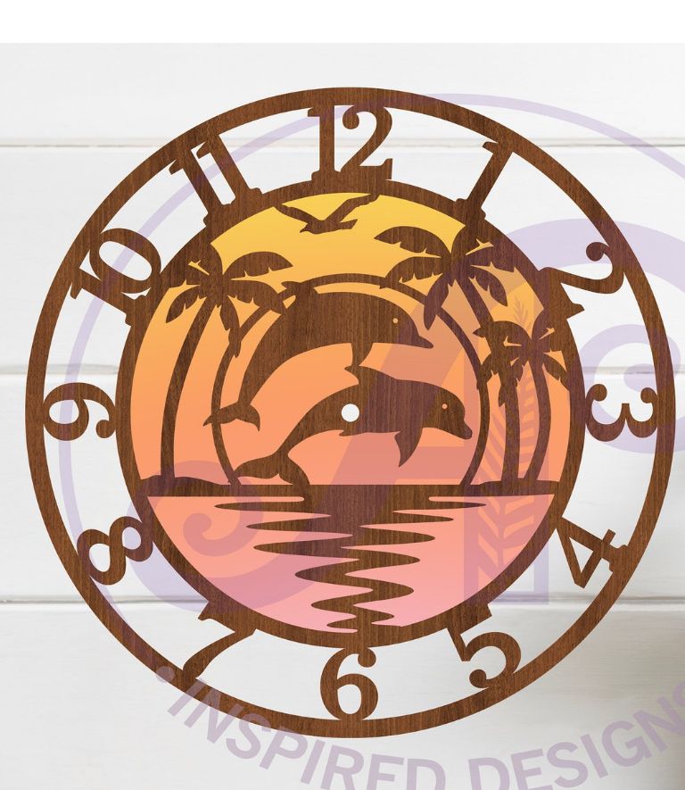 Blue Dolphin clock 38cm