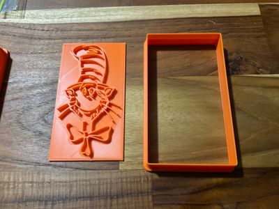 CLEARANCE orange cat in hat rectangle