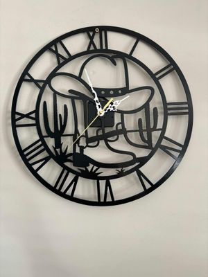 Cowboy Boots &amp; Hat cnc plasma cut clocks
