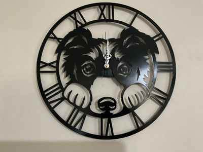 Border Collie Clock CNC Plasma cut