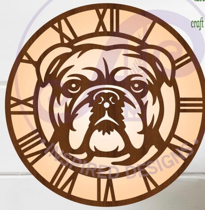 Bulldog Clock 38cm