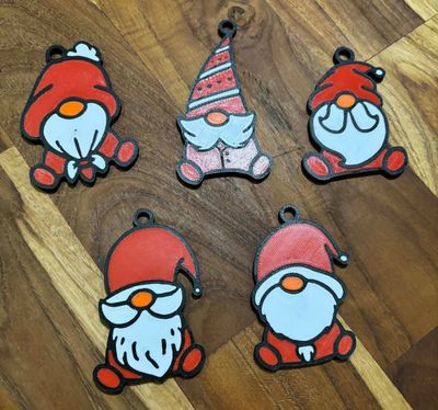 Santa Gnome Tree Decorations set of 5 Santa Gnome Tree Decorations set of 5