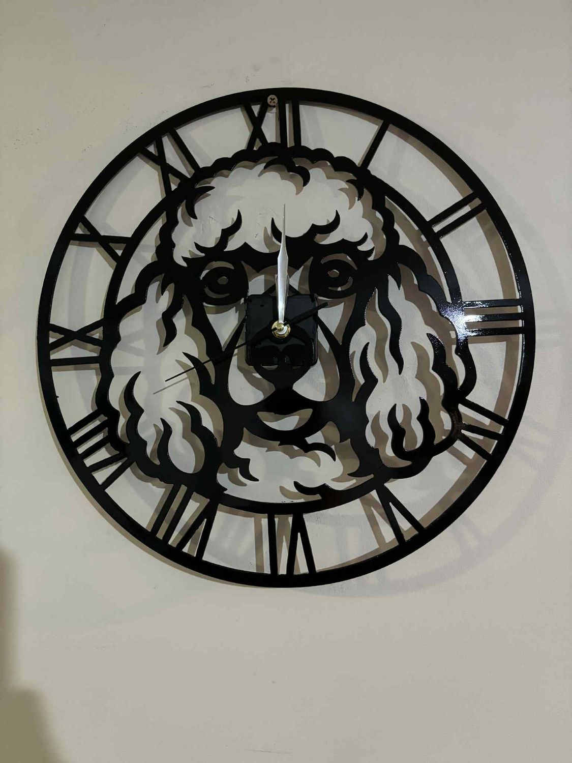 Poodle Clock 38cm