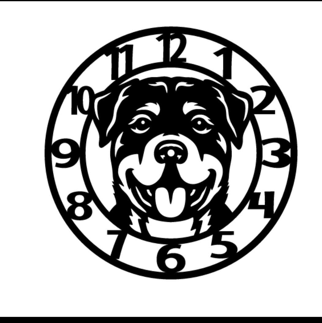 Rottweiler wall Clock 38cm