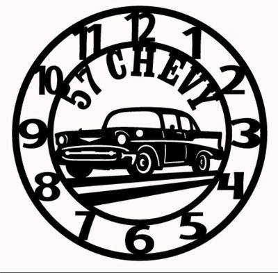 57 Chevy Clock 38cm