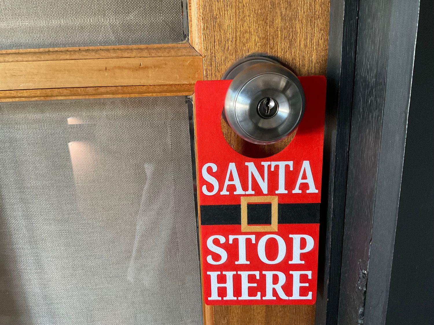Santa Stop Here door hanger