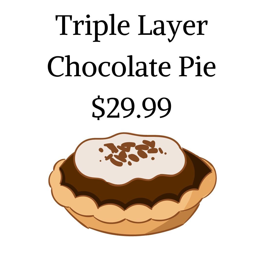 Triple Layer Chocolate Pie