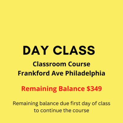 Classroom Course - Day Remaining Balance Due