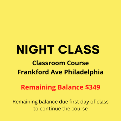 Classroom Course - Night Remaining Balance Due
