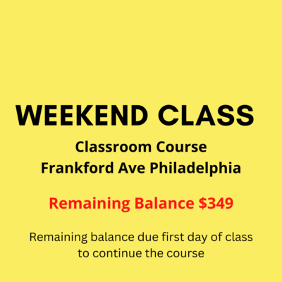 Classroom Course - Weekend Remaining Balance Due