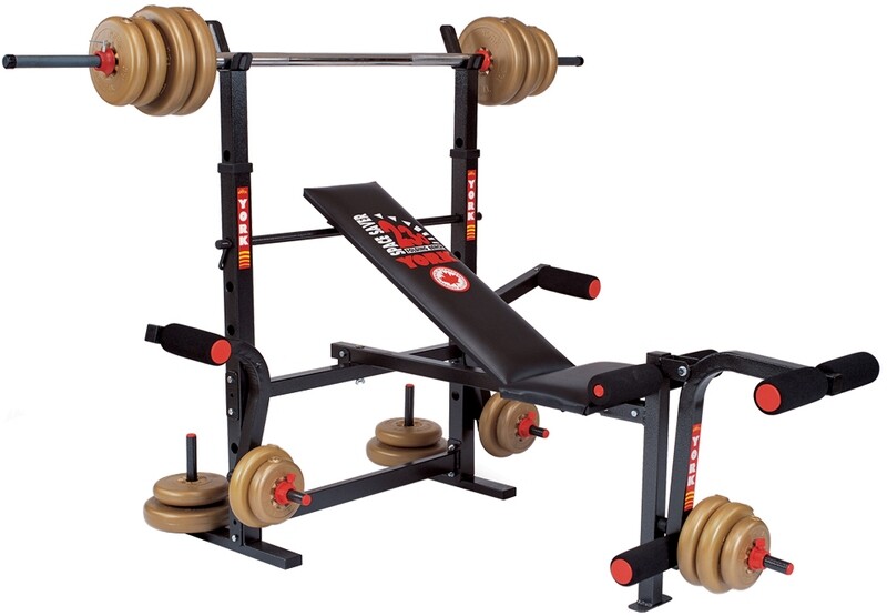 WEIGHT BENCH BARBELL AND DISC