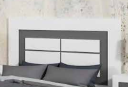 CABECERO MODELO BOLONIA  GRIS Y BLANCO