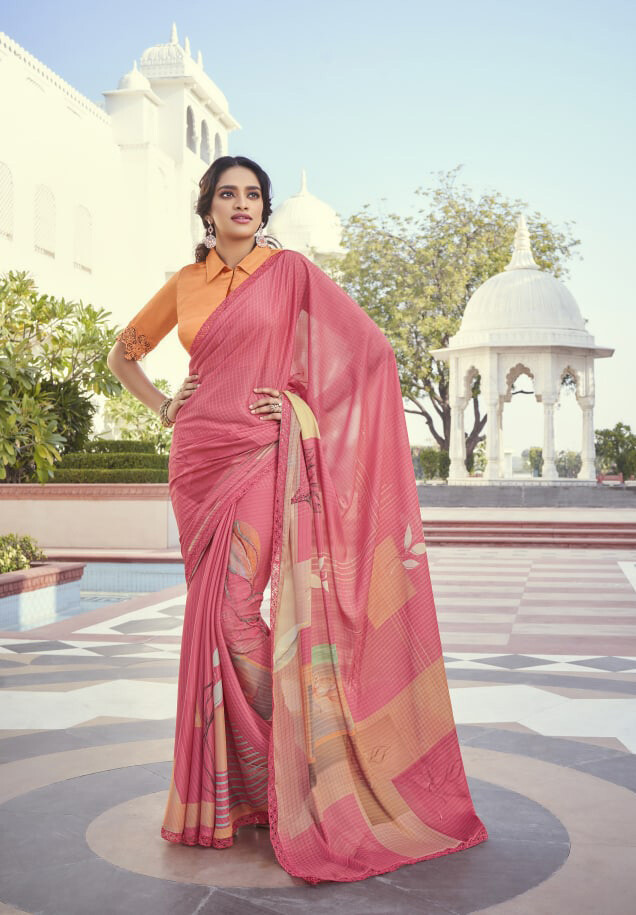 Fancy Party Wear Saree In Pink