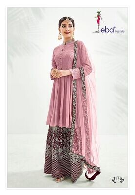 Festive Wear Sharara Suit With Chinon Diamond Embroidered In Light Pink