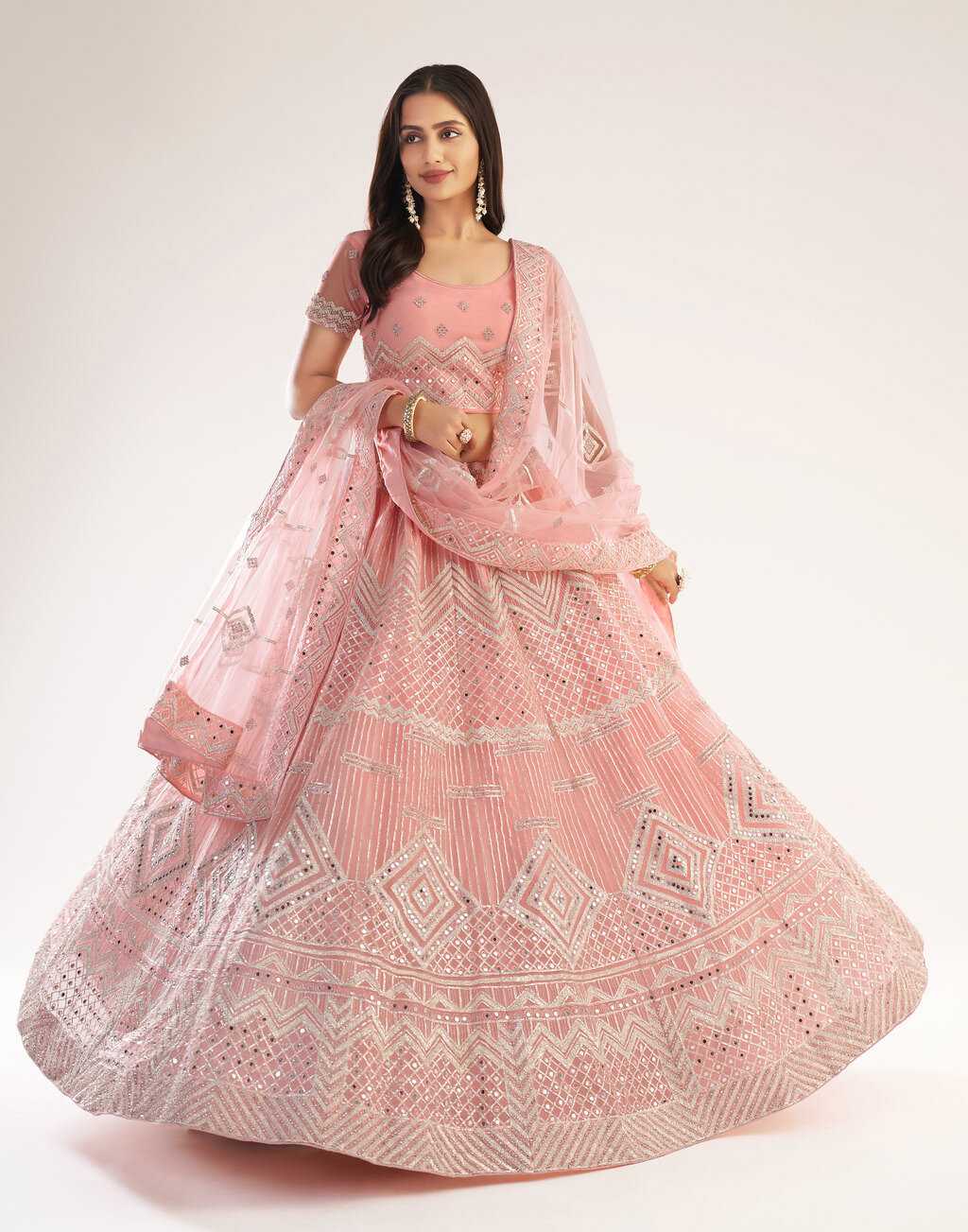 Bridal Heritage Premium Lehenga Choli In Light Pink