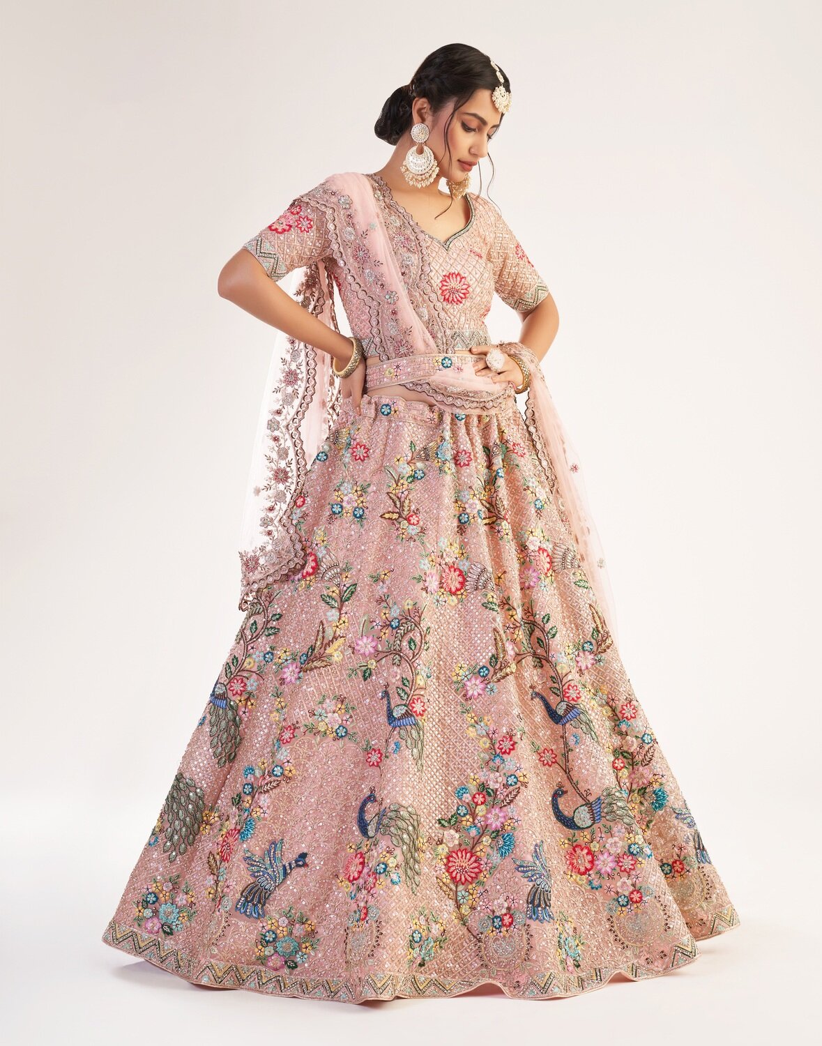 Exotic Design Bridal Premium Lehenga Choli In Pinkish Peach