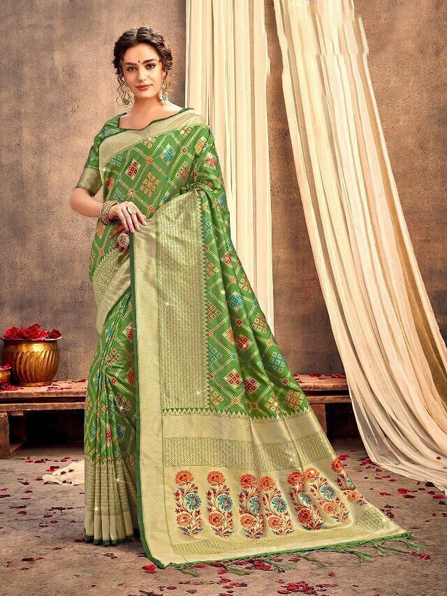 Green Color Weaving Banarasi Silk Saree