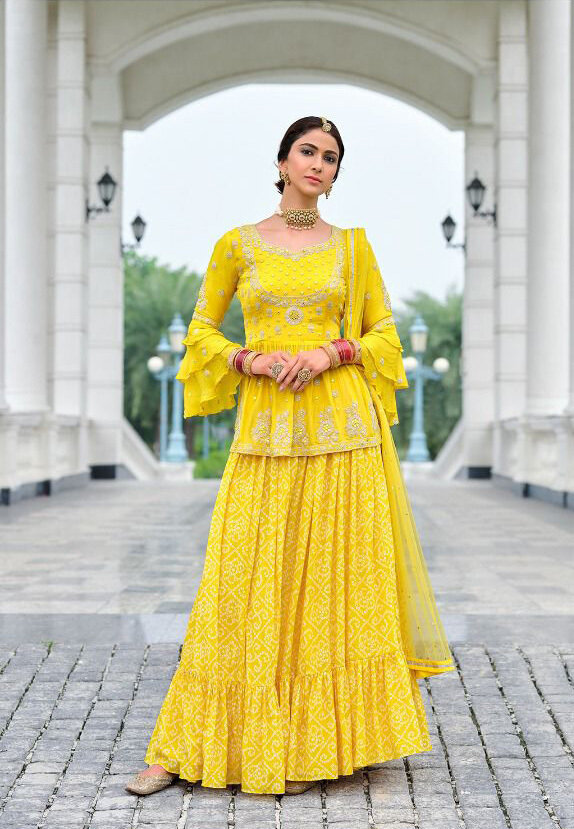 Haldi Special Lehenga Dress In Yellow