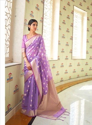 Pure Modal Weaving Silk Saree In Purple