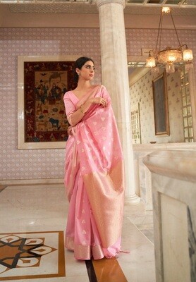 Pure Modal Weaving Silk Saree In Pink
