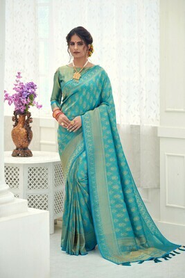 Banarasi Silk Sky Blue Saree