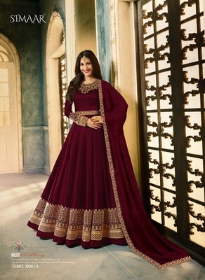 Most Famous Delightful Maroon color Embroidery Party Wear Suit for women