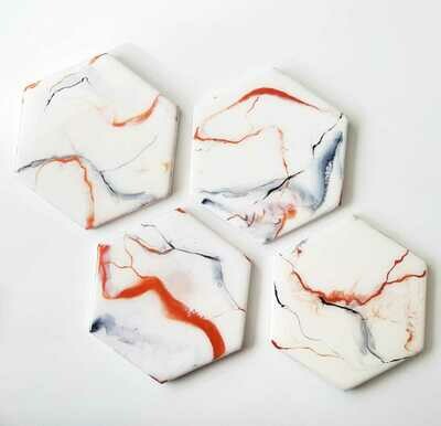 Marble Resin Coasters (set of 2)