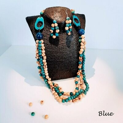 Acai Seed Big Necklace & Earring Set