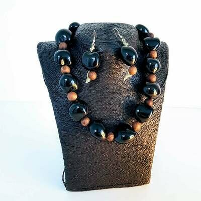 Hard Seed Necklace & Earring Set