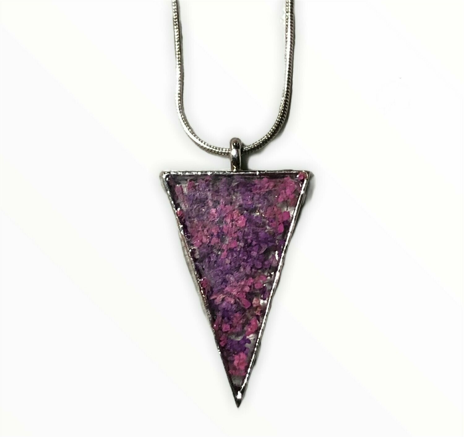 Real Flower Triangular Necklace